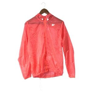 Nike Running Orange Reflective Nylon Lightweight Jacket Polkadots Zipper Size XL